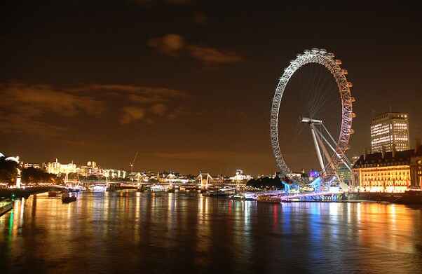 KinhNghiemDuLich.org  Vòng đu quay London Eye lung linh trong đêm