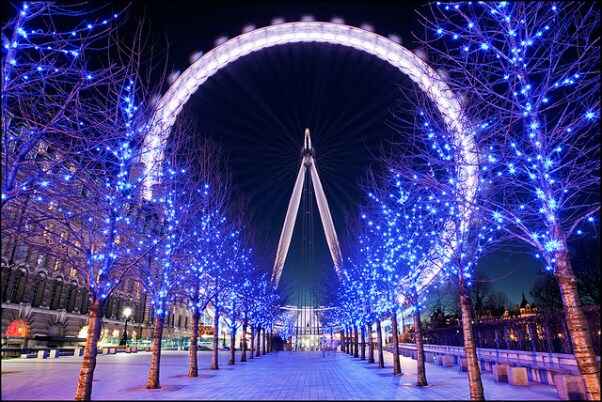 KinhNghiemDuLich.org  Vòng đu quay London Eye lung linh trong đêm