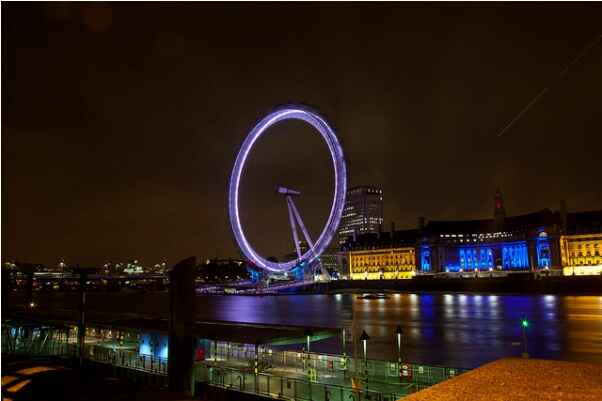 KinhNghiemDuLich.org  Vòng đu quay London Eye lung linh trong đêm