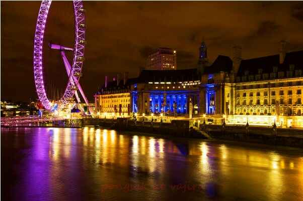 KinhNghiemDuLich.org  Vòng đu quay London Eye lung linh trong đêm