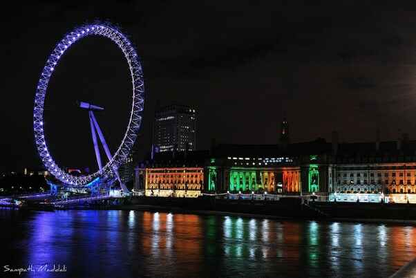 KinhNghiemDuLich.org  Vòng đu quay London Eye lung linh trong đêm