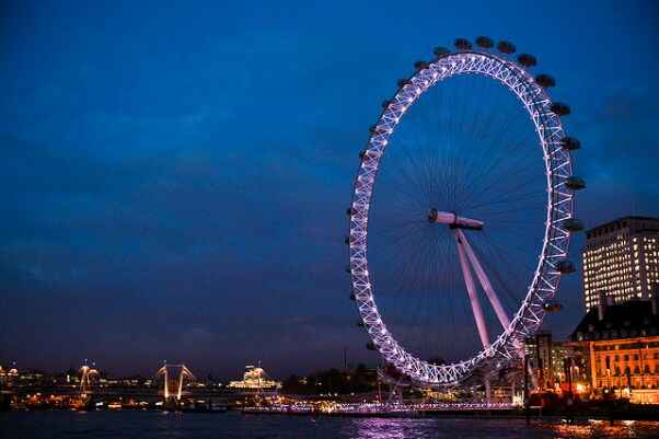 KinhNghiemDuLich.org  Vòng đu quay London Eye lung linh trong đêm